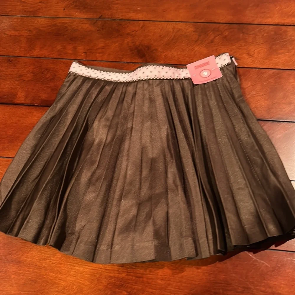 Gymboree NWT Sweeter than Chocolate  pleated accordion skort grosgrain ribbon 9